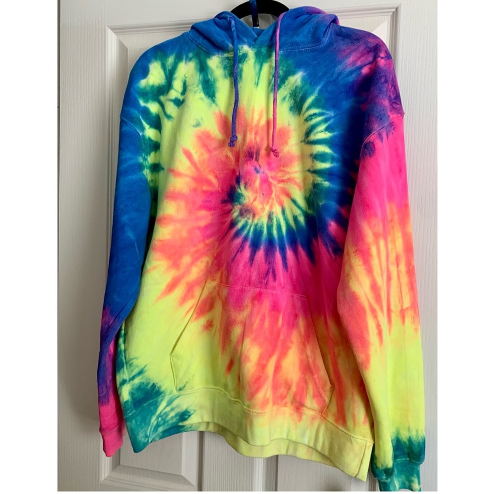 Medium Neon Tie Dye Hoodie